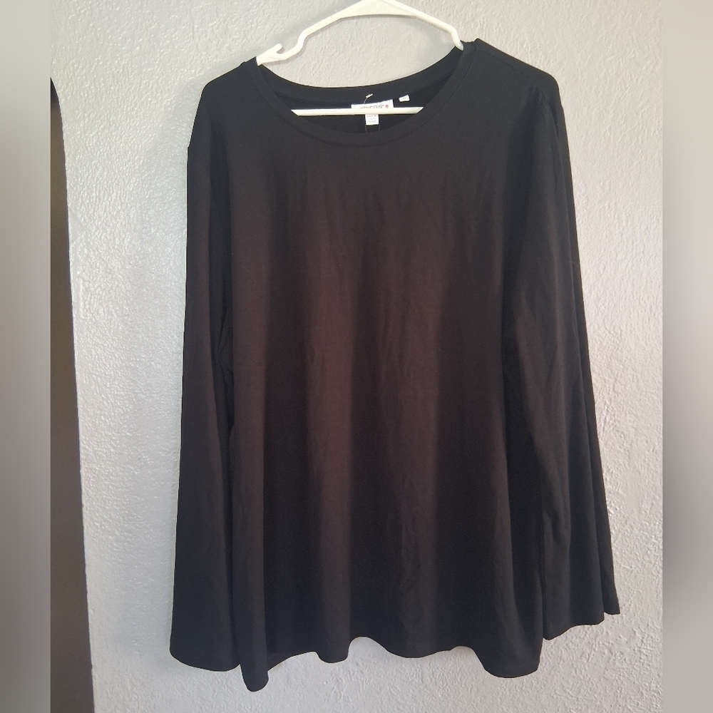 Chico's NWT Touch Of Cool Flair Sleeve Black Knit Top 4/XXL
